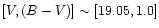 $[V, (B-V)] \sim [19.05,1.0]$
