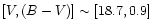 $[V, (B-V)] \sim [18.7,0.9]$