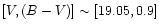 $[V, (B-V)] \sim [19.05,0.9]$
