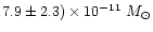 $7.9 \pm
2.3)\times10^{-11}~M_\odot$