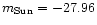$m_{\rm Sun}=-27.96$