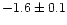 $-1.6\pm0.1$