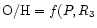 ${\rm O/H}=f(P,R_{3}$