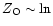 $Z_{\rm O}\sim\ln$