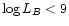 $\log L_{B} < 9$