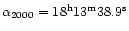 $\alpha_{2000} = 18^{\rm h} 13^{\rm m}38.9^{\rm s}$