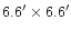 $6.6'\times 6.6'$