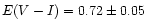 $E(V-I) = 0.72\pm0.05$