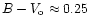 $B-V_{\rm o} \approx 0.25$