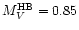 $M_{V}^{\rm HB} = 0.85$
