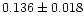 $0.136\pm0.018$