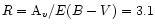 $R={\rm A}_v/E(B-V)=3.1$