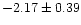 $-2.17\pm0.39$