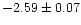 $-2.59\pm0.07$