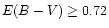 $E(B-V) \geq 0.72$