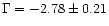 $\Gamma = -2.78 \pm 0.21$