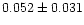 $0.052\pm0.031$