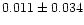 $0.011\pm0.034$
