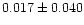 $0.017\pm0.040$