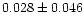 $0.028\pm0.046$