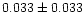 $0.033\pm0.033$