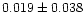 $0.019\pm0.038$