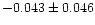 $-0.043\pm0.046$