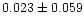 $0.023\pm0.059$