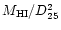 $M_{\rm HI}/D_{25}^2$