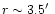 $r\sim3.5\hbox{$^\prime$ }$