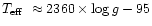 $\mbox{$T_{\rm eff}$ }\approx2360\times\log g-95$