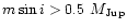 $m\sin i > 0.5~M_{\rm Jup}$