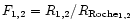$F_{\rm 1,2}=R_{\rm 1,2}/R_{\rm Roche_{1,2}}$