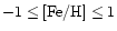 ${\rm -1\le[Fe/H]\le 1}$