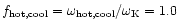$f_{\rm hot,cool}=\omega_{\rm hot,cool}/\omega_{\rm K}=1.0$