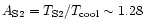 $A_{\rm S2}=T_{\rm S2}/T_{\rm cool}\sim 1.28$