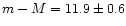 $m-M=11.9\pm 0.6$