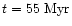 $t = 55~{\rm Myr}$