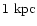 $1~{\rm kpc} $