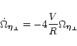 \begin{displaymath}
\dot{\Omega}_{\vec\eta_\perp}=-4\frac{V}{R}\Omega_{\vec\eta_\perp}
\end{displaymath}