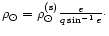 $\rho_{\odot} = \rho_{\odot}^{(\rm s)} \frac{e}{q \sin^{-1}{e}}\cdot$