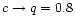 $c \rightarrow q = 0.8$