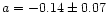 $a=-0.14\pm 0.07$