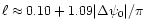 $\ell \approx 0.10 + 1.09\vert\Delta\psi_0\vert/\pi$