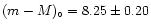 $(m-M)_{\circ} = 8.25 \pm 0.20$
