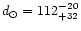 $d_{\odot} = 112^{-20}_{+32}$