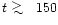 $t \!\!\!\phantom{\ge}\smash{\buildrel{}\over
{\lower2.5dd\hbox{$\buildrel{\lower2dd\hbox{$\displaystyle>$ }}\over
\sim$ }}}\,\,150$