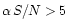 $\alpha\, S/N>5$