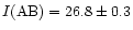 $I({\rm AB}) = 26.8\pm0.3$