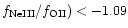 $f_{\rm NeIII} /f_{\rm OII}) < -1.09$